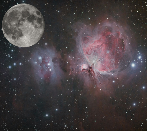 The Moon Compared to the Orion Nebula