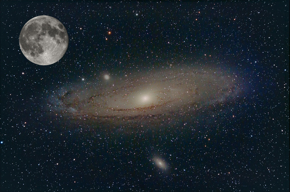 The Moon Compared to the Andromeda Galaxy