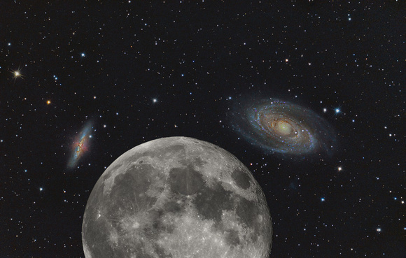 The Moon Compared to M81 and M82